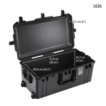Peli 1626 Air Case na kółkach jako bagaż rejestrowany