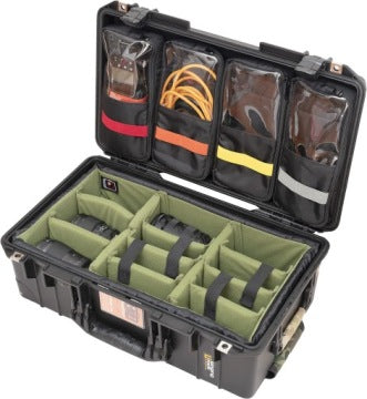 Peli 1535 Air Case na kółkach z organizerem i pokrywą, zielony